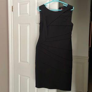 Black, lined fitted dress